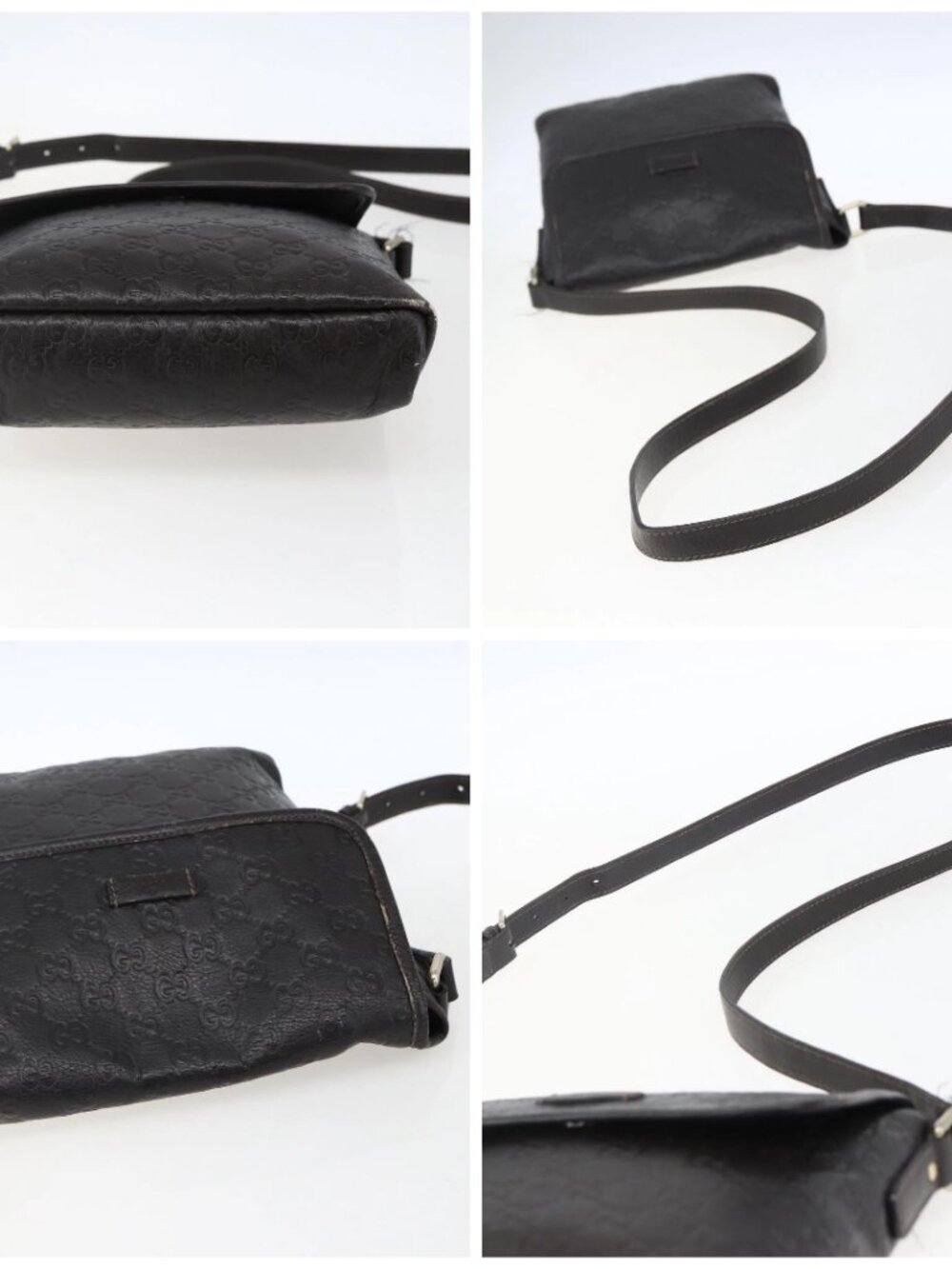 GUCCI GG Canvas Guccissima Shoulder Bag Leather Brown Gold - Picture 16 of 16